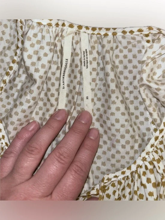 Anthropologie The Somerset Cotton Cottagecore Puff Sleeve Peasant Maxi Dress XS - Picture 11 of 12